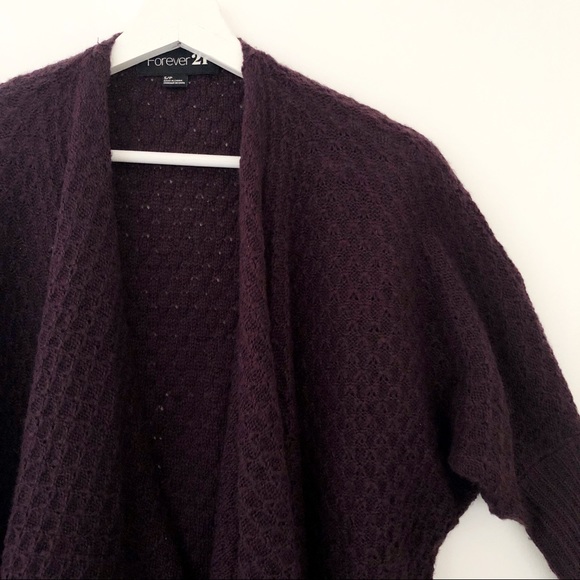 FOREVER 21 | Plum Shawl Cardigan - Picture 2 of 5